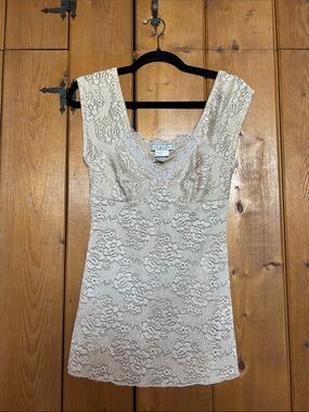 La Belle Cream Lace Tank Top